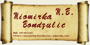 Miomirka Bondžulić vizit kartica
